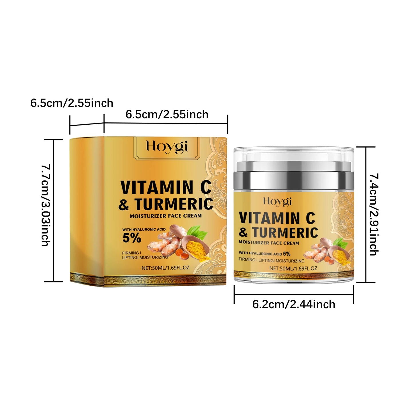 Hoygi 100ml Turmeric Face Wash Cleanser Clean Pores Glow Skin Care Hydrating Oil Control Remove Blackhead Exfoliating Cleanser