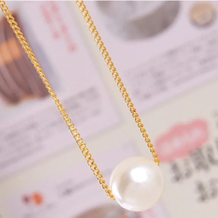 Korean Decoration Simple Wild Pearl Temperament Short Necklace Modern Pearl Ball Necklace Gift Wedding Accessories Necklace