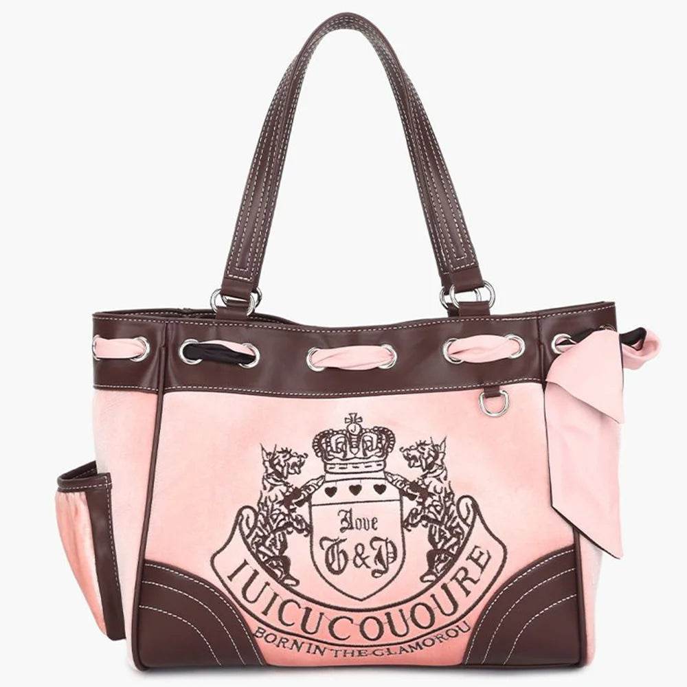 Y2K Women Vintage Retro Chic Embroidery Velvet Handbags Ladies Large-Capacity Tote Bag Girl Shopping Shoulder Bag women's Purses - Imbasat