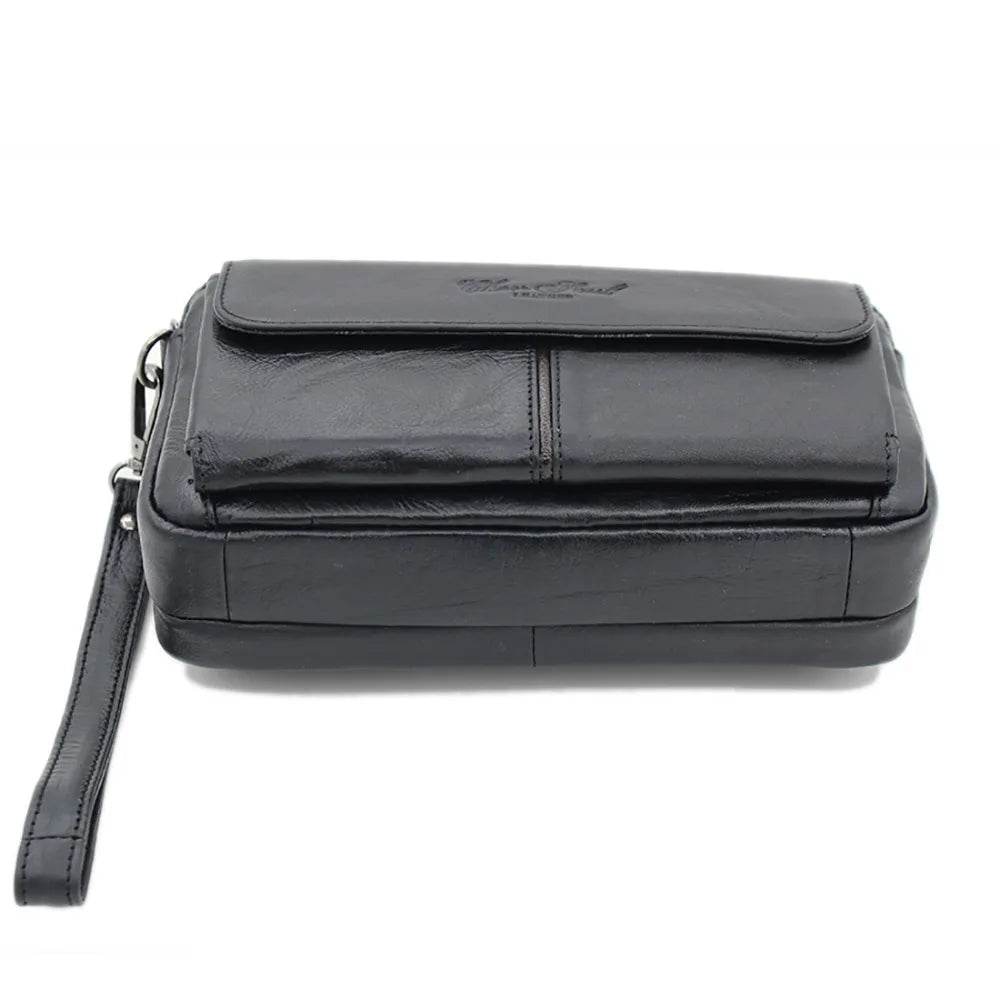 Men Clutch Bag Purse Handy Wallet Genuine Leather Business Mobile Cell Phone Case Handbags Purses Male Money Wrist Wallet Bag - Imbasat