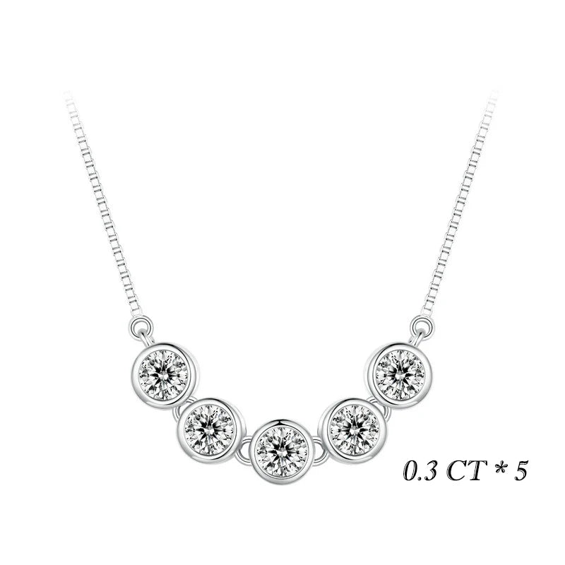 Carat Bazel Moissanite Necklace 925 Sterling Silver