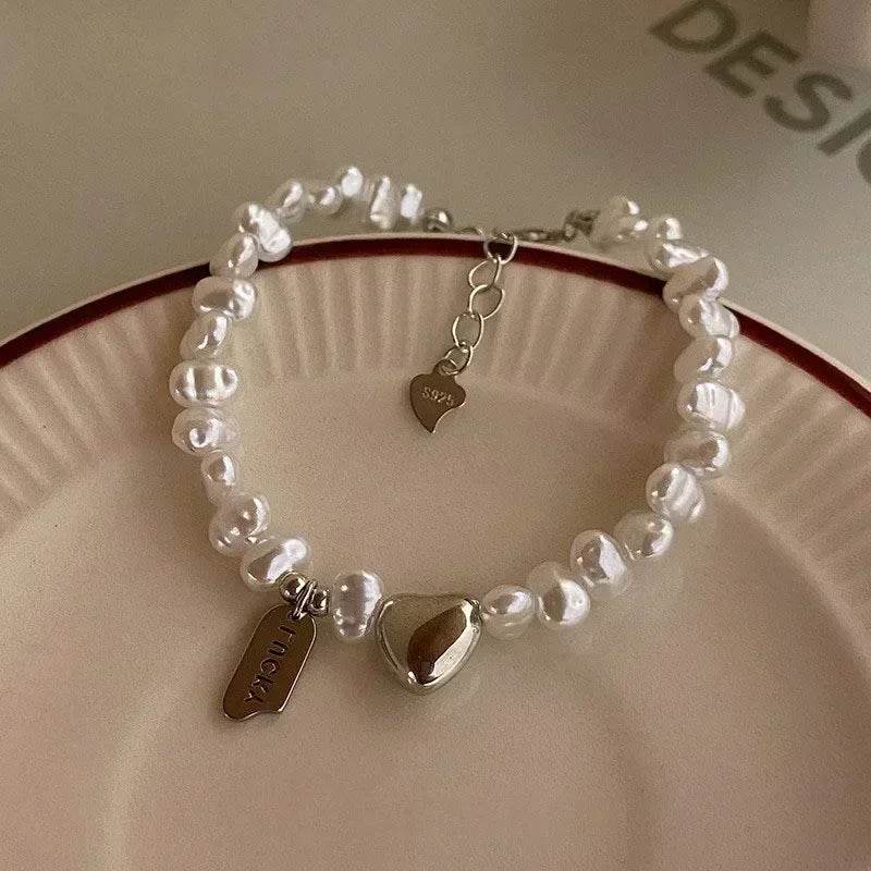 925 Sterling Silver Bracelet Partial Pearls Knots Bracelet for Women Simple Fashion Party Wedding Jewelry Girl Birthday Gifts - Imbasat