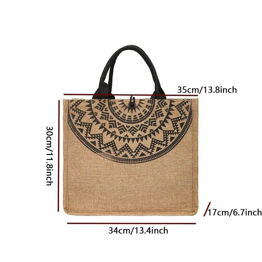 Vintage Korean Tote Bag Casual Lady Shoulder Eco Canvas Bags National Style Women Recycle Handbag Shopping Bag Storage Bag - Imbasat