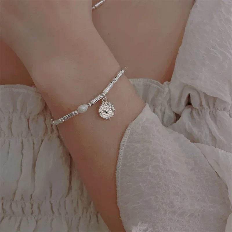 925 Sterling Silver Bracelet Partial Pearls Knots Bracelets for Women Fashion Luxury Design Bead Charm Bracelet Party Jewelry - Imbasat