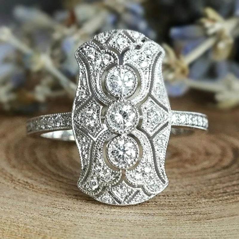 Huitan Exquisite Graceful Finger Ring Lady Engagement Ceremony Party Jewelry with Shiny Zirconia Elegant Women Party Accessories - Imbasat