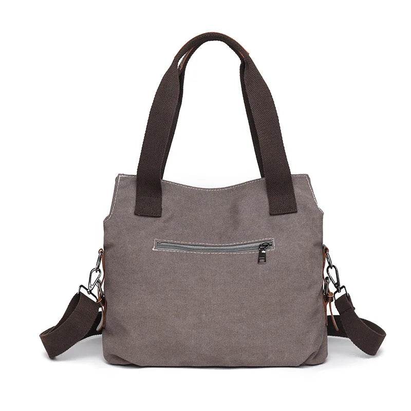 Canvas Ladies Handbag Fashion Simple Retro Tote Casual Large Capacity Travel Crossbody Tote Bag For Women - Imbasat