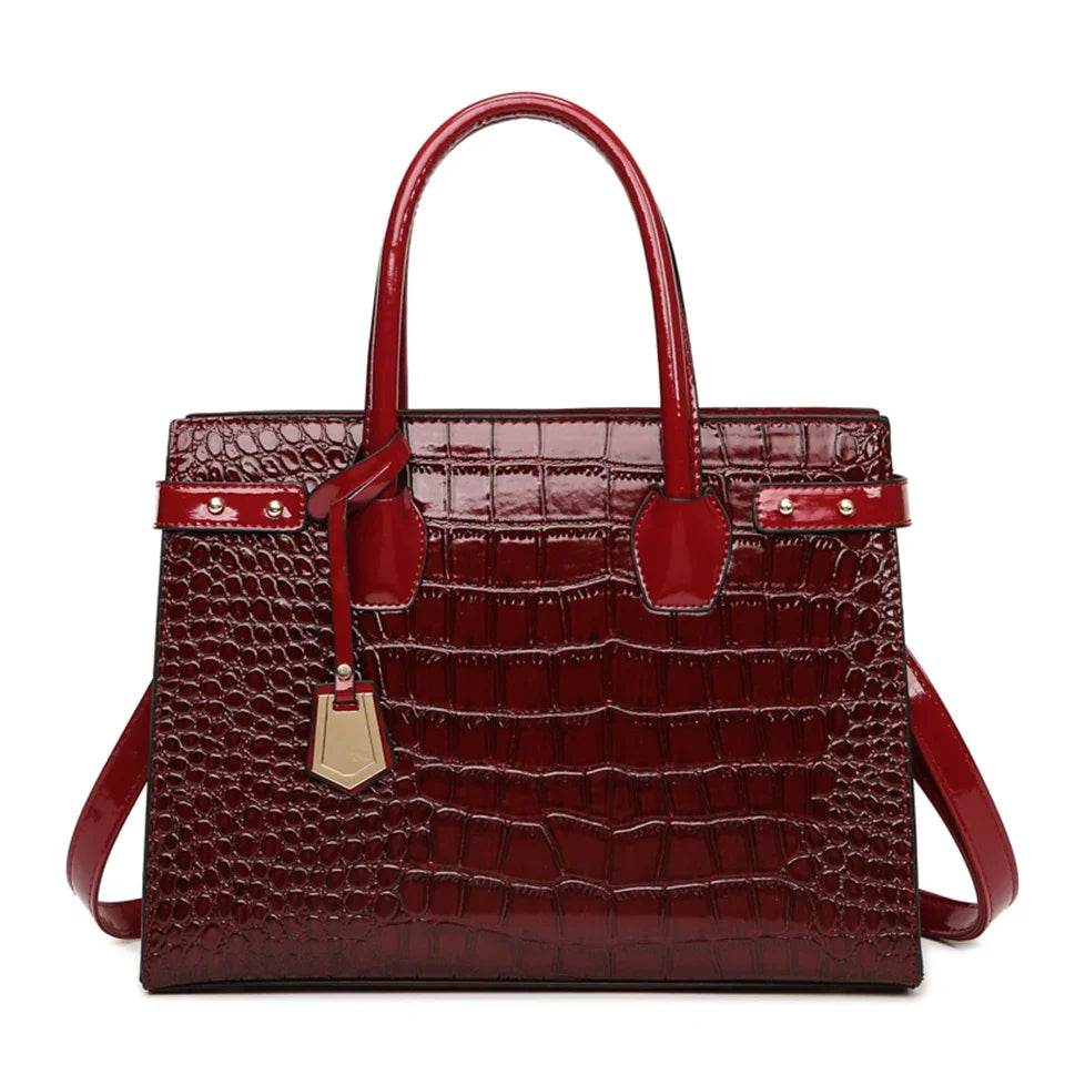Pantent Leather Women Messenger Bags Crocodile Female Crossbody Shoulder Hand bags For Women 2024 High Quality Ladies Handbags - Imbasat