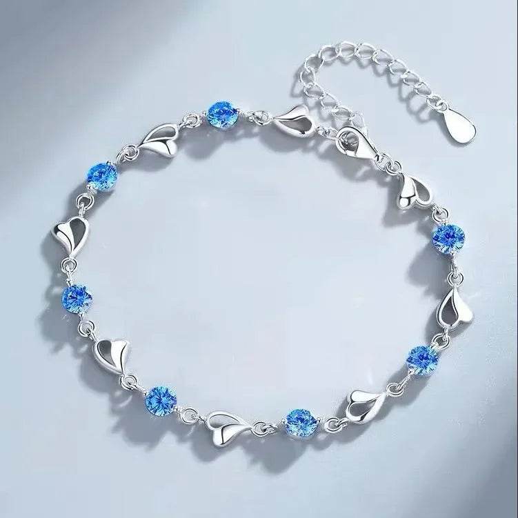 925 Sterling Silver Bracelet Pearls Knots Bracelet for Women Fashion Heart Pearls Irregular Bracelet Luxury Party Jewelry Gift - Imbasat
