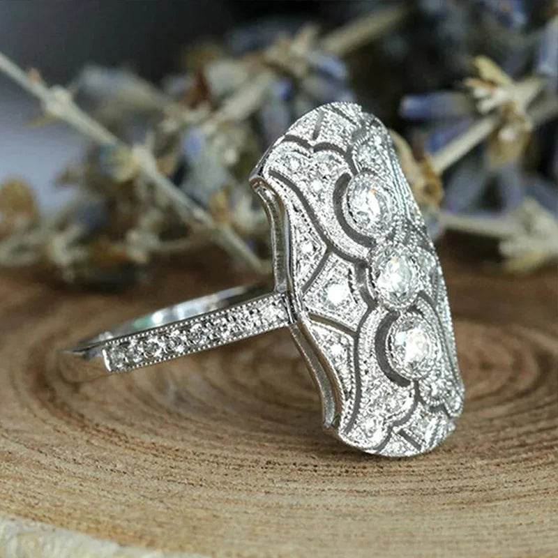 Huitan Exquisite Graceful Finger Ring Lady Engagement Ceremony Party Jewelry with Shiny Zirconia Elegant Women Party Accessories - Imbasat