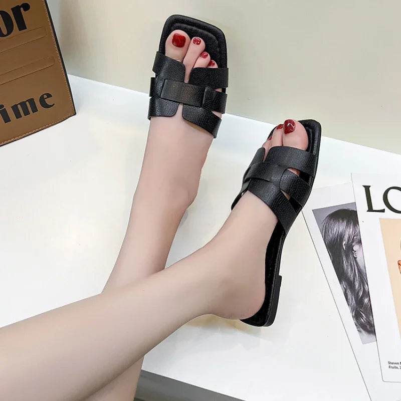 Summer Slipper Women Shoes Ladies High Quality Slides Sandals Womens Shoes New Fashion Design Beach Flat Shoes Female Slippers - Imbasat