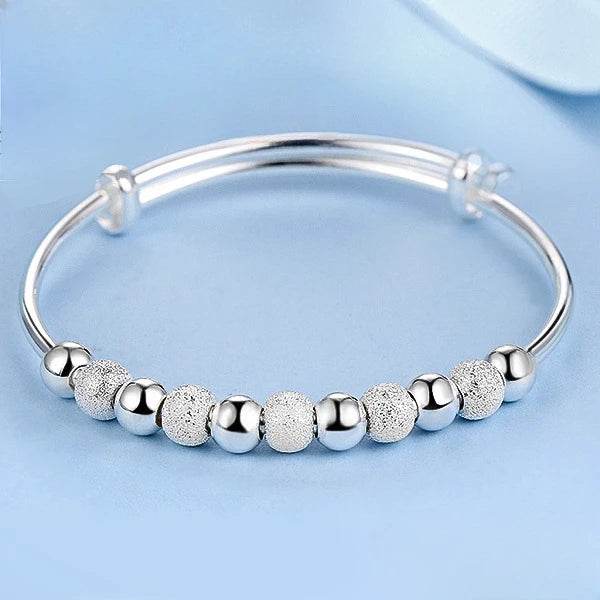 925 Sterling Silver Full-blown Flowers Bracelet For Women Original Texture Adjustable Solid Bracelets Light Luxury Party Jewelry - Imbasat