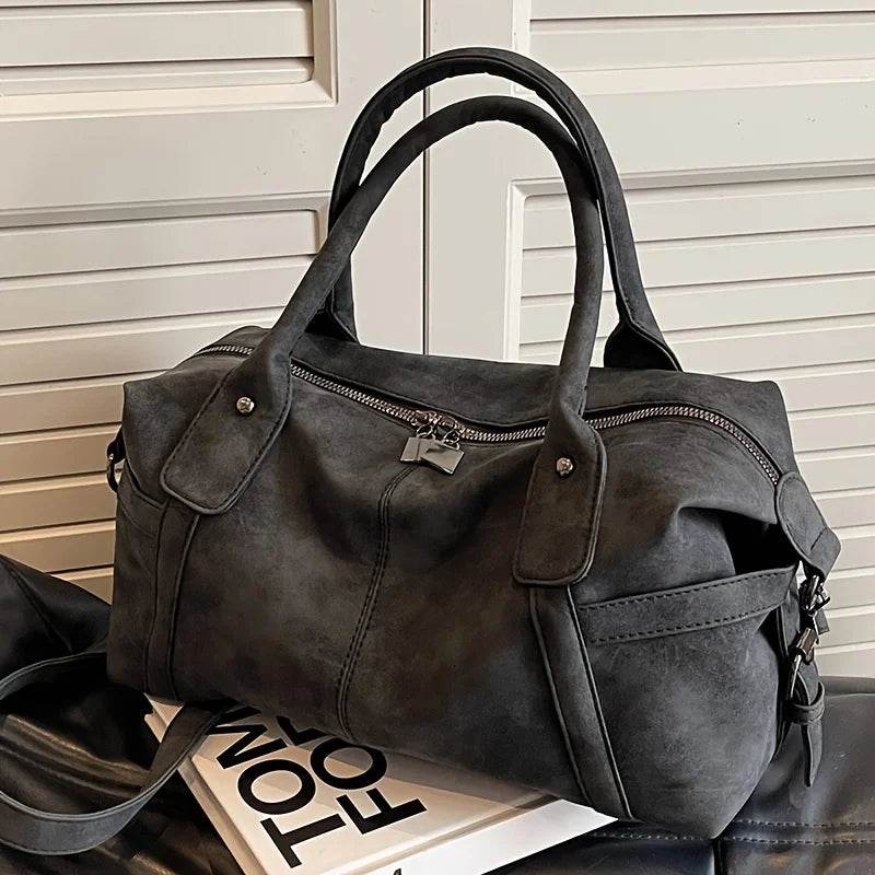 Retro Design PU Leather Shoulder Bags for Women 2024 Korean Fashion Big Armpit Bag Female Crossbody Bag Handbags - Imbasat