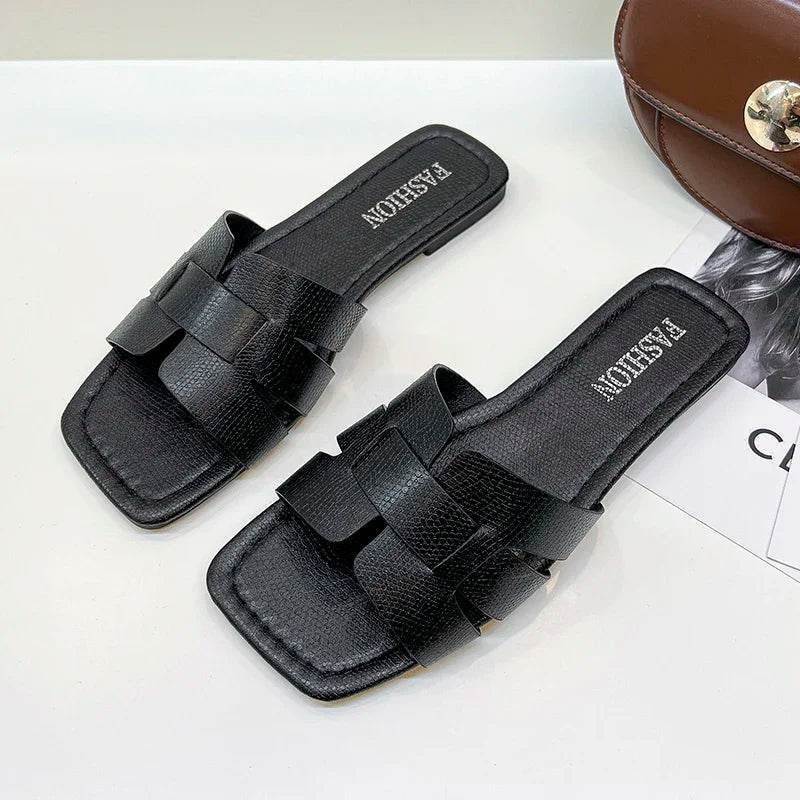 Summer Slipper Women Shoes Ladies High Quality Slides Sandals Womens Shoes New Fashion Design Beach Flat Shoes Female Slippers - Imbasat