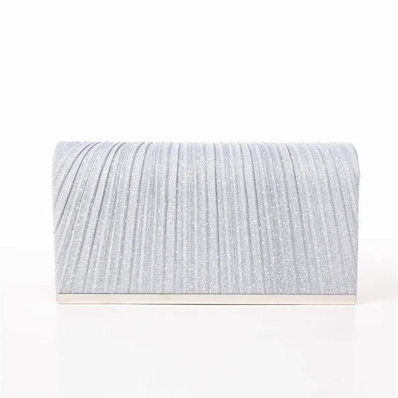 Women's Evening Clutch Bag Female Crystal Wedding Purse Bride Handbag with Chain Crossbody Bag Gold Silver Sequin Shoulder Bag - Imbasat