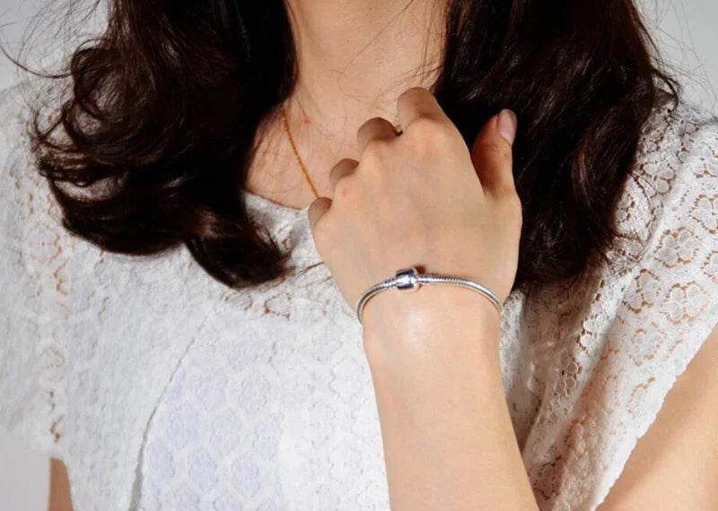Luxury Handmade Original Fine Jewelry 925 Sterling Silver Charm Bracelet Soft Smooth Snake Bone Bracelets for Women - Imbasat