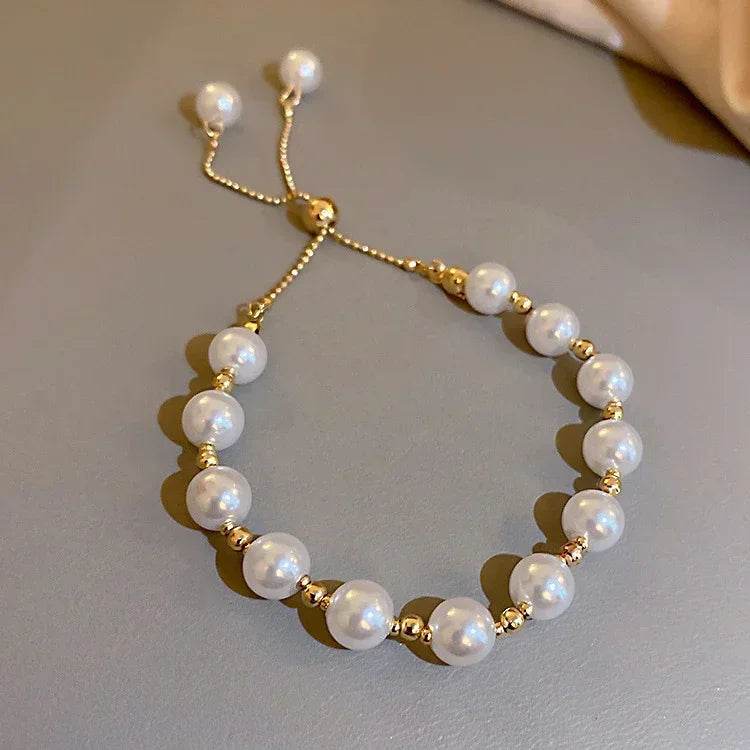 925 Sterling Silver Bracelet Pearls Knots Bracelet for Women Fashion Heart Pearls Irregular Bracelet Luxury Party Jewelry Gift - Imbasat