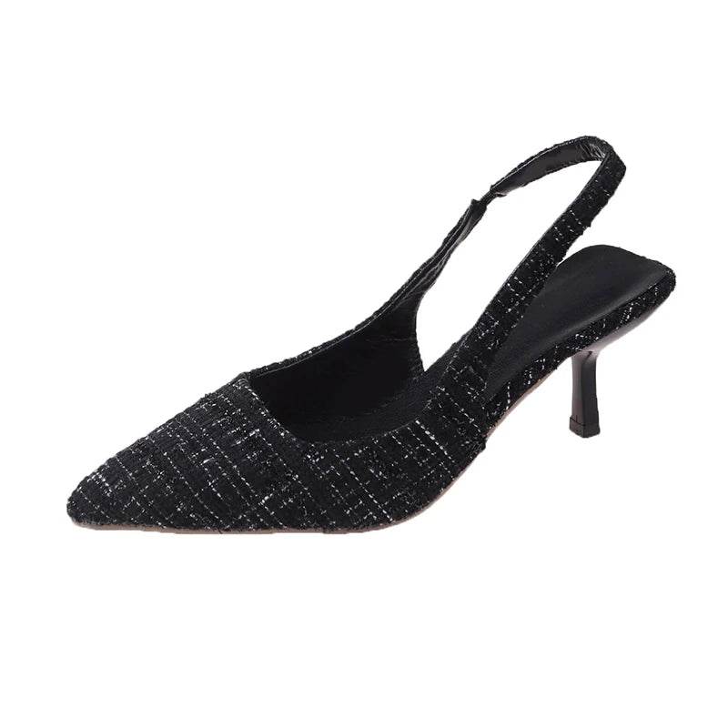 Brand Designer Slingbacks High Heels Pumps Women Pointed Blue Pointed Toe Party Shoes Summer Thin Heeled Sandals High Heel Shoes - Imbasat