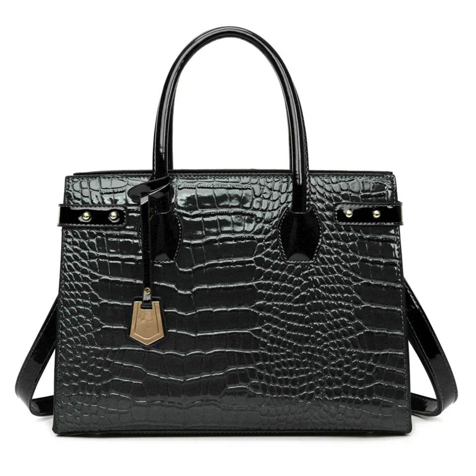 Pantent Leather Women Messenger Bags Crocodile Female Crossbody Shoulder Hand bags For Women 2024 High Quality Ladies Handbags - Imbasat