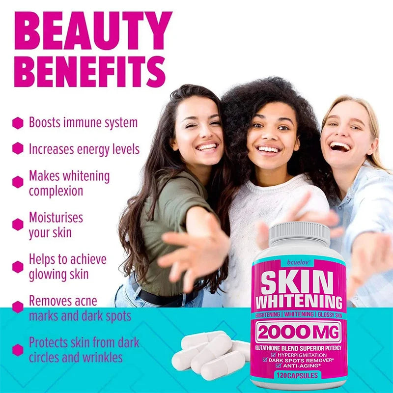 Glutathione Complex Capsules - Powerful Antioxidant, Reduces Hyperpigmentation, Alleviates Dark Spots, Moisturizes Skin