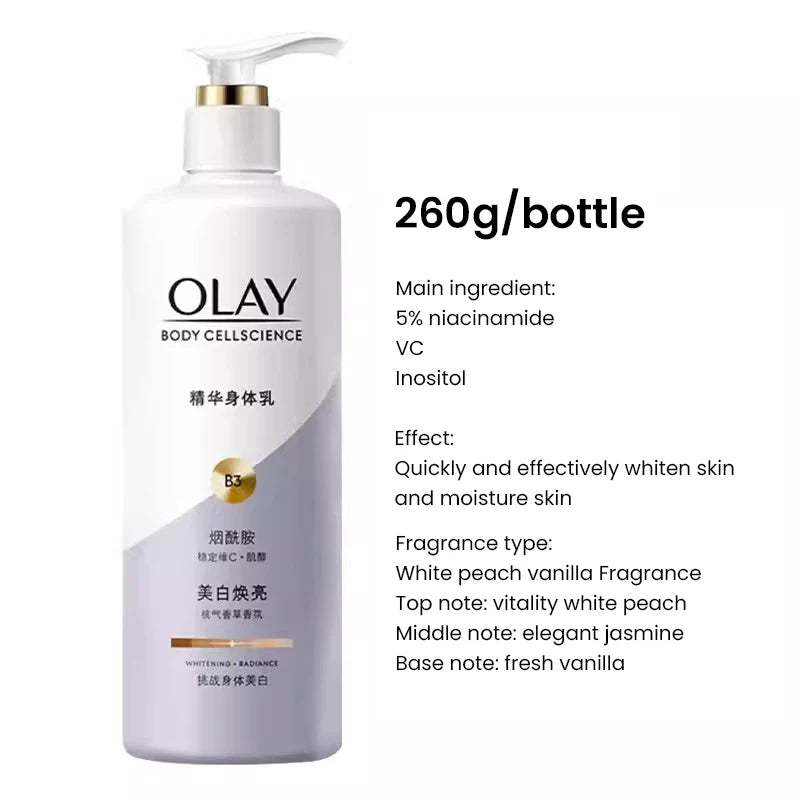 Olay Whitening&Moisturizing Body Cream B3+ VitaminC Moisturize Skin VC Essence Nicotinamide Fragrance Olay Body Lotion 260/480ml