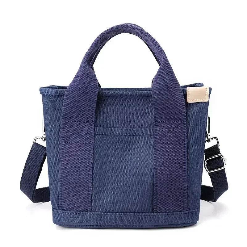 Small Bag with Zipper This Thousand Layer Bags Small Lady Single Shoulder Portable Thickened Canvas Mobile Phone Bucket Tote Bag - Imbasat