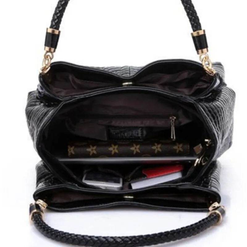 Women Crocodile Pu Leather Messenger Bags Large Capacity Women Bags Handbags Ladies Casual Totes Satchel Women Shoulder Bag - Imbasat