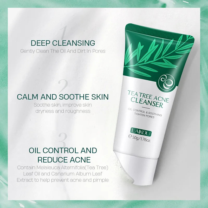 LAlKOU Japan Sakura Gentle Cleansing Facial Cleanser Shrink Pores Deep Clean Oil Control Remove Blackhead Moisturizing Skin Care