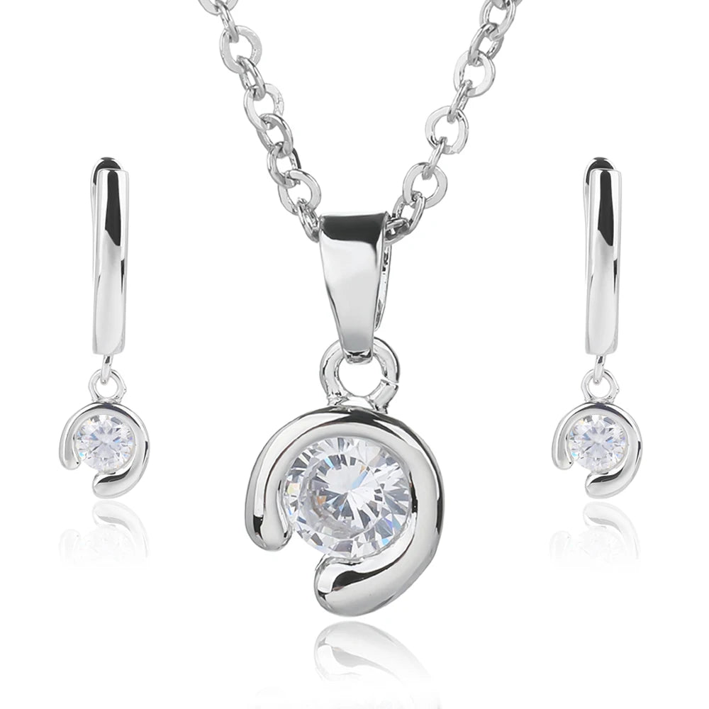 Poulisa Moissanite Necklace Drop Earring 925 Sterling Silver