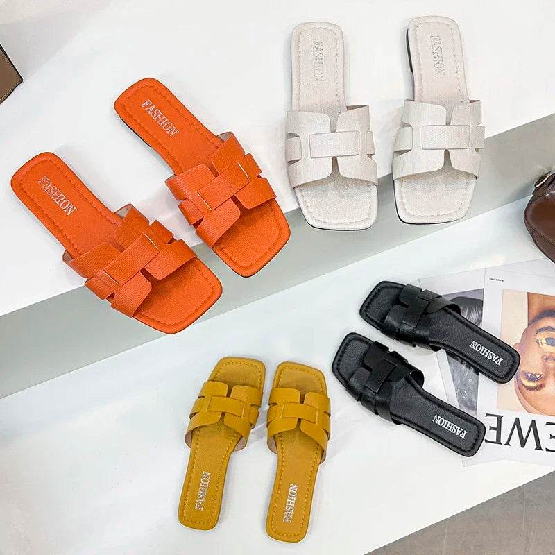 Summer Slipper Women Shoes Ladies High Quality Slides Sandals Womens Shoes New Fashion Design Beach Flat Shoes Female Slippers - Imbasat