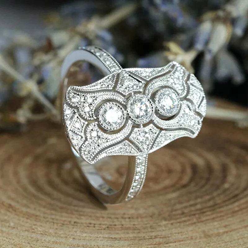 Huitan Exquisite Graceful Finger Ring Lady Engagement Ceremony Party Jewelry with Shiny Zirconia Elegant Women Party Accessories - Imbasat