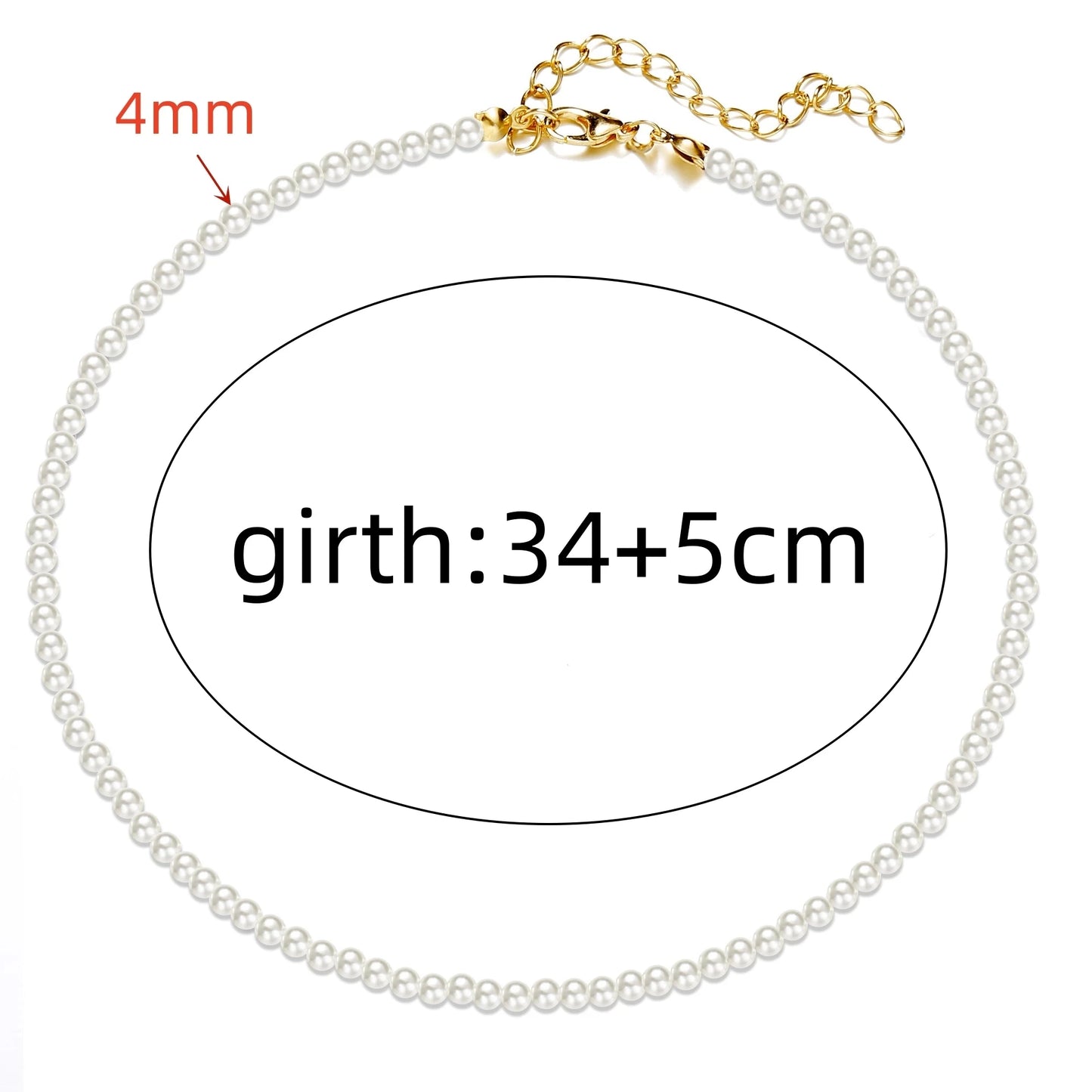 Trend 4-8mm White Pearl Chokers Necklace Clavicle Chain For Women Classic Elegant Wedding Neck Jewelry Love Pendant Gift