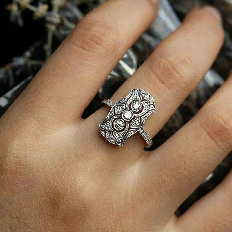 Huitan Exquisite Graceful Finger Ring Lady Engagement Ceremony Party Jewelry with Shiny Zirconia Elegant Women Party Accessories - Imbasat