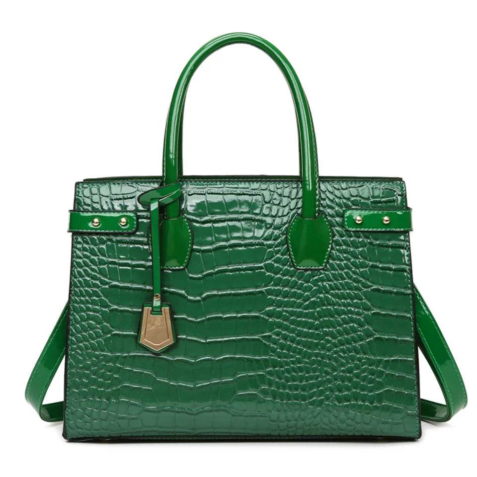 Pantent Leather Women Messenger Bags Crocodile Female Crossbody Shoulder Hand bags For Women 2024 High Quality Ladies Handbags - Imbasat