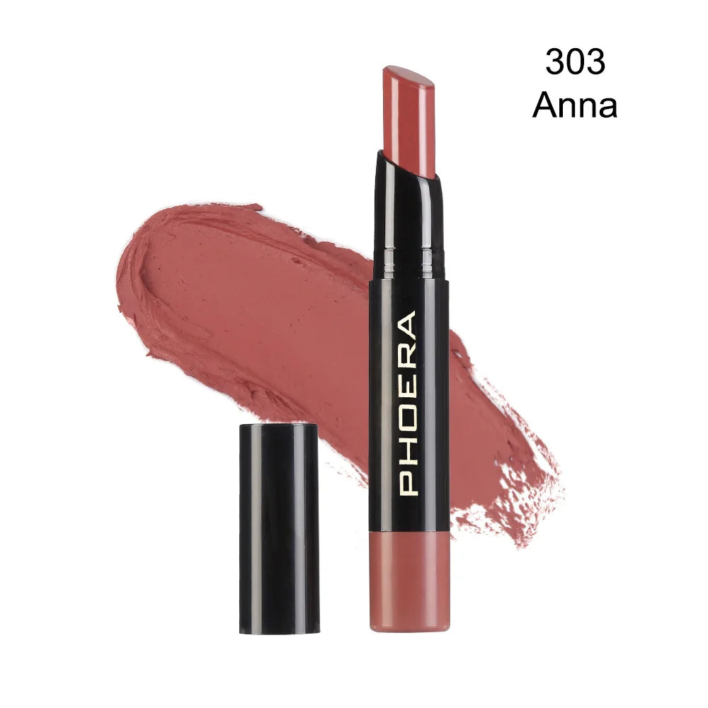 PHOERA 8 Colors New Lipstick Matte Long Lasting Lip Tint Waterproof Non-stick Cup Lip Glaze Red Lip Makeup Beauty Cosmetics