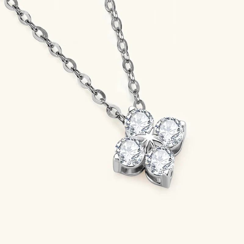 OEVAS 100% 925 Sterling Silver 0.4CT Moissanite Diamond Pendant Necklace For Women Sparkling Clavicle Chain Party Fine Jewelry