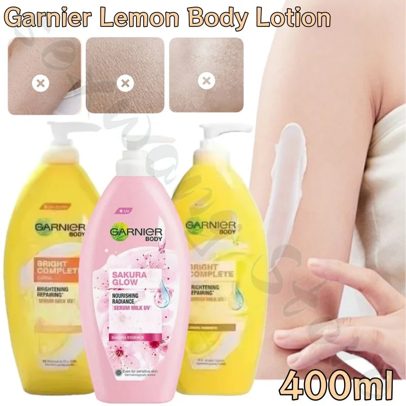 Garnier Lemon Body Lotion 377 Niacinamide Moisturizing Lotion Refreshing Non-Sticky Improves Dirty and Dry Skin Universal 400ml