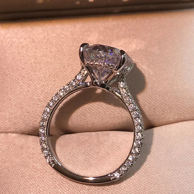 Luxury 5 Carat Oval Cut Engagement Ring for Women Zircon Big Diamond 925 Sterling Silver Wedding Promise Ring 925 Bridal Jewelry