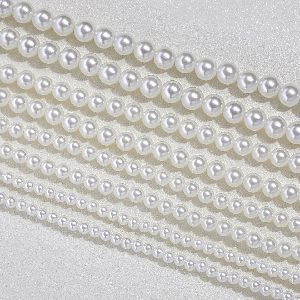 925 Sterling Silver 6mm Pearl Necklace For Women Jewelry On Neck Pearl Bead Choker Cheap Items With Party Gift