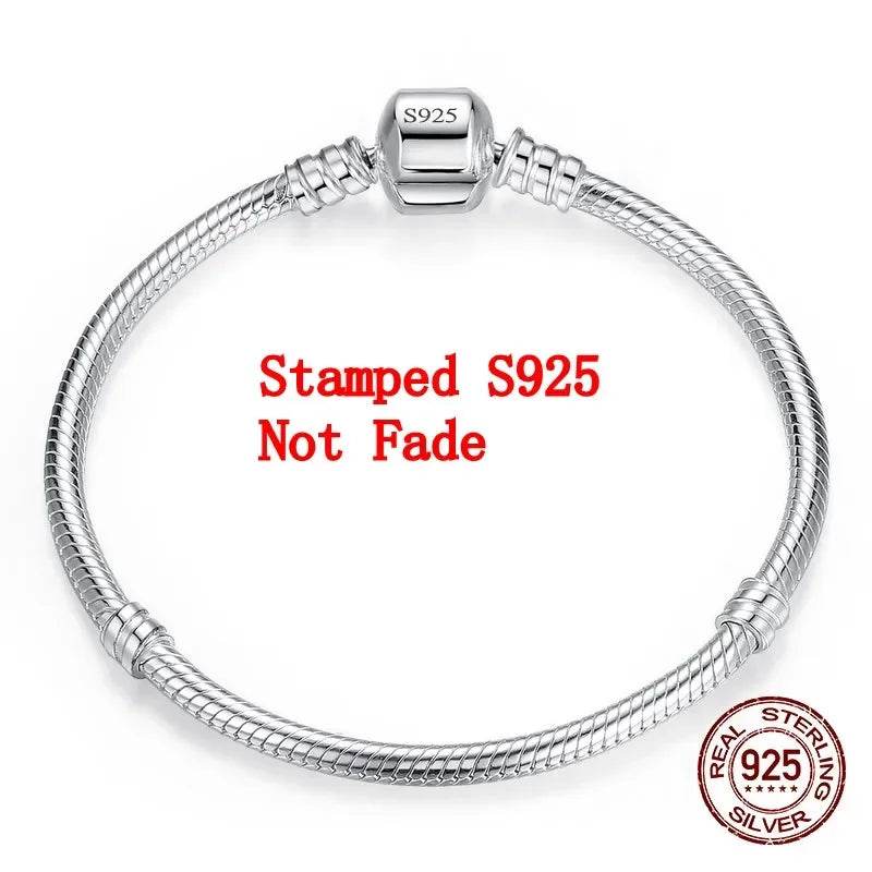 Luxury Handmade Original Fine Jewelry 925 Sterling Silver Charm Bracelet Soft Smooth Snake Bone Bracelets for Women - Imbasat