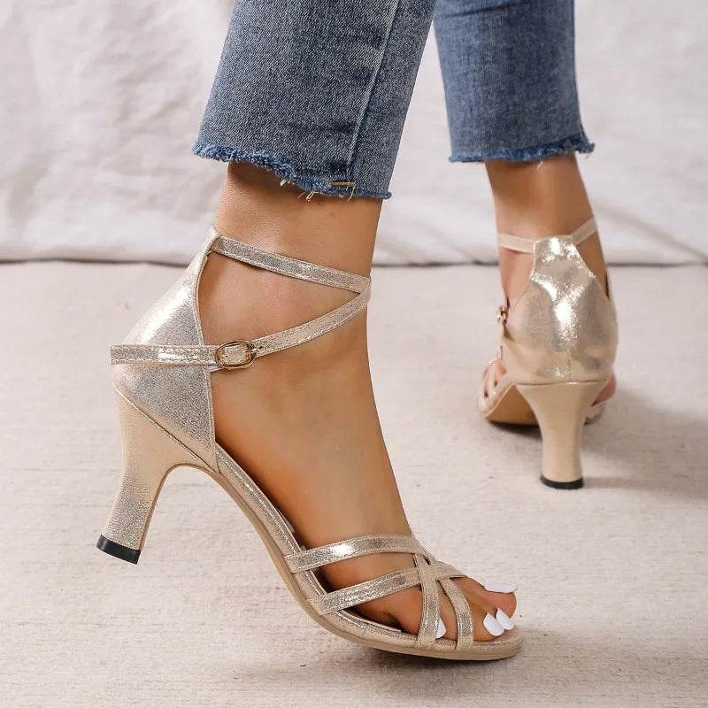 Design Women's Sandals 2024 High Quality Summer New Ladies High Heels Stylish Open Toe Fish Mouth Sandals Sandalias De Mujer - Imbasat