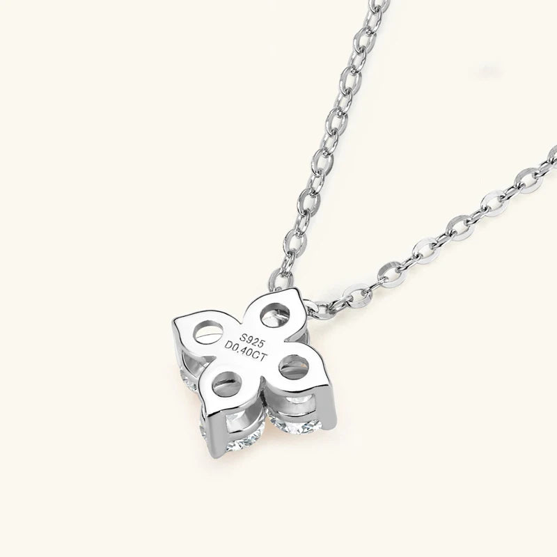 OEVAS 100% 925 Sterling Silver 0.4CT Moissanite Diamond Pendant Necklace For Women Sparkling Clavicle Chain Party Fine Jewelry
