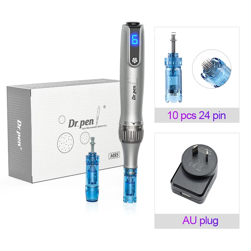 Dr. Pen M8S Microneedling Pen with 12 Replacement Cartridges Wireless Derma