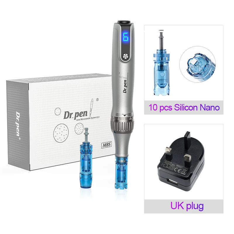 Dr. Pen M8S Microneedling Pen with 12 Replacement Cartridges Wireless Derma