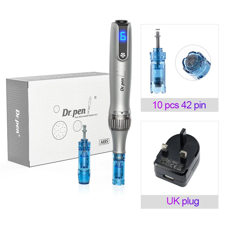 Dr. Pen M8S Microneedling Pen with 12 Replacement Cartridges Wireless Derma