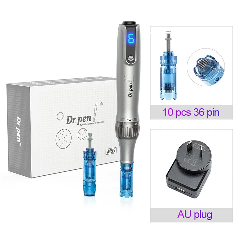 Dr. Pen M8S Microneedling Pen with 12 Replacement Cartridges Wireless Derma