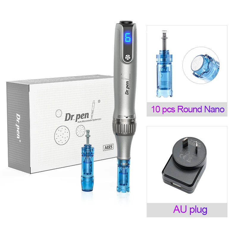 Dr. Pen M8S Microneedling Pen with 12 Replacement Cartridges Wireless Derma
