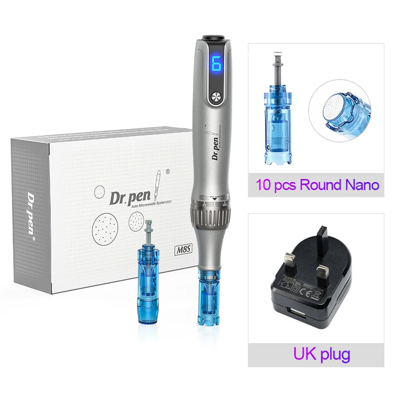 Dr. Pen M8S Microneedling Pen with 12 Replacement Cartridges Wireless Derma