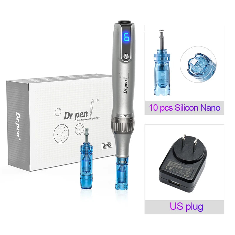 Dr. Pen M8S Microneedling Pen with 12 Replacement Cartridges Wireless Derma