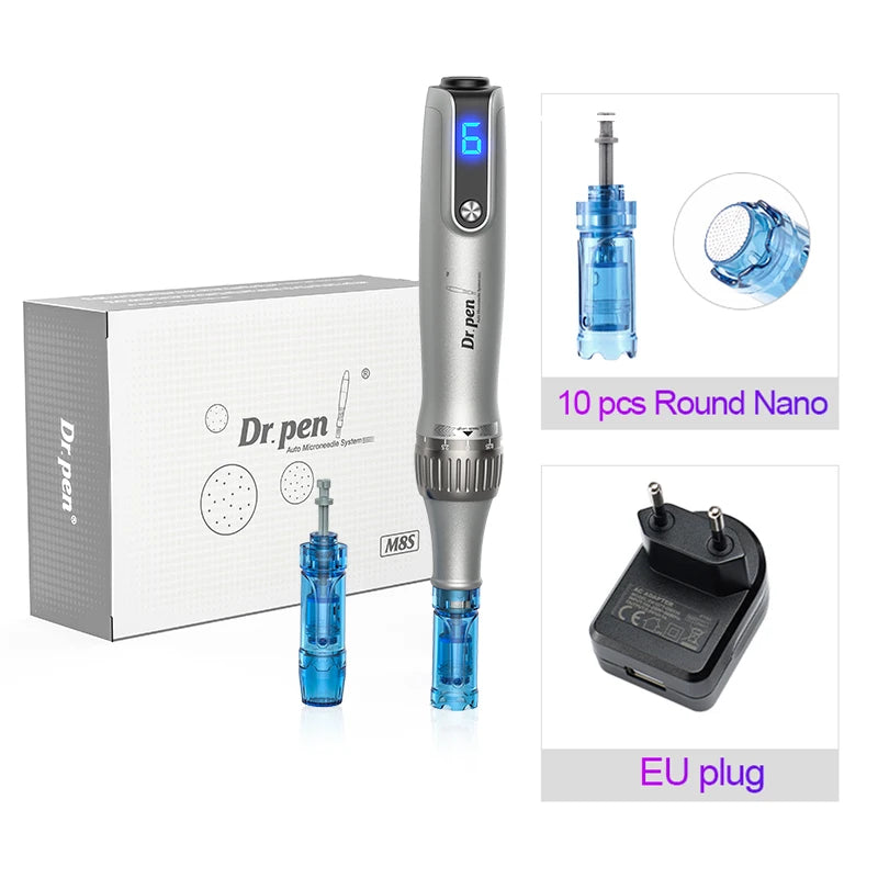 Dr. Pen M8S Microneedling Pen with 12 Replacement Cartridges Wireless Derma