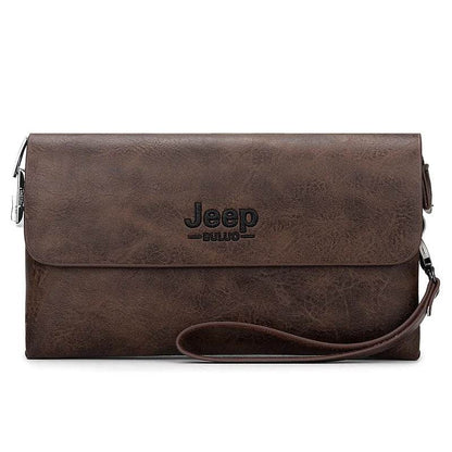 JEEP BULUO Brand PU Leather Clutch Bag In Three Colors New Style Men's Wallet Long Card Bag Men's Wallet Zipper Large Space - Imbasat